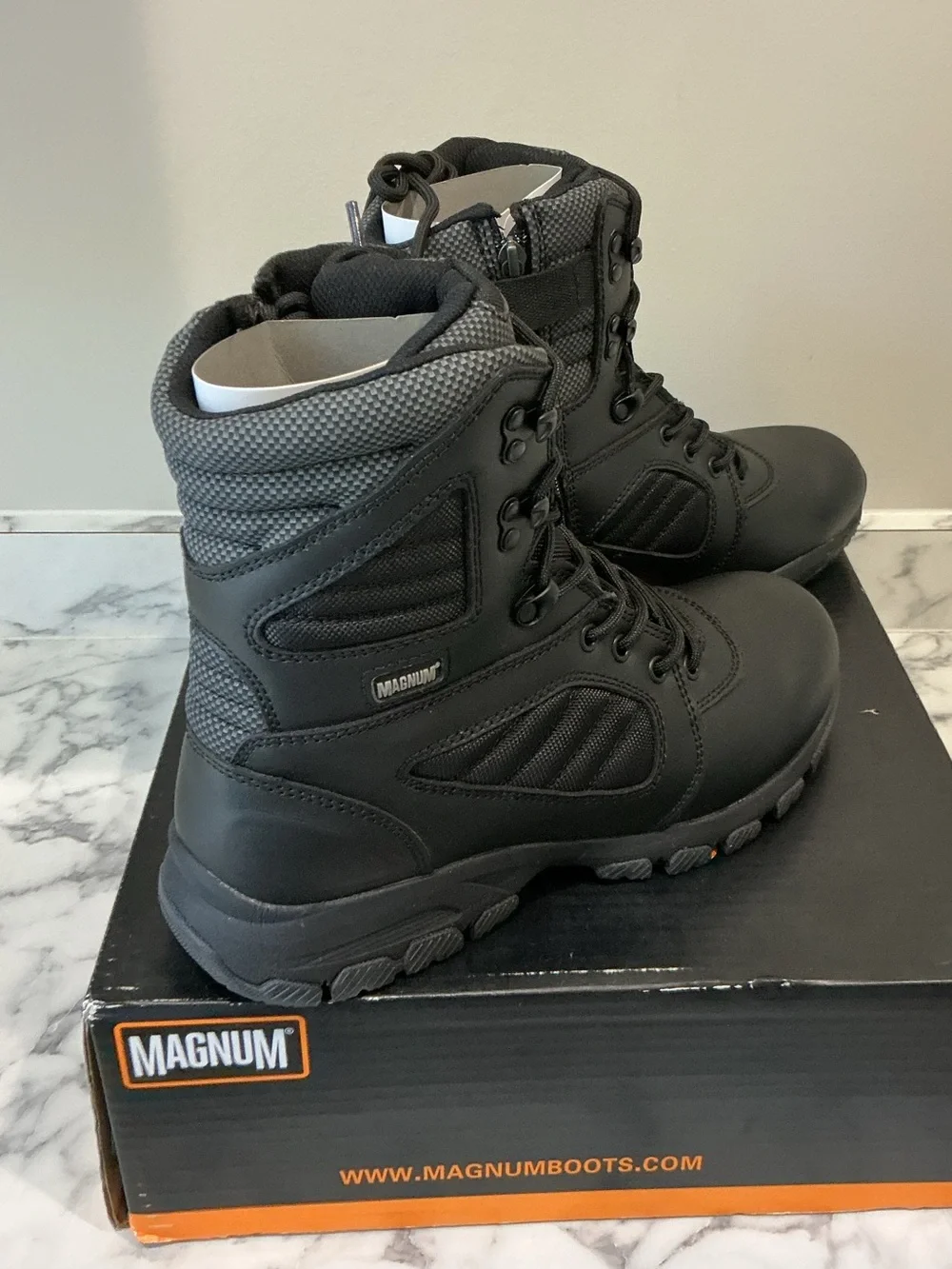 Magnum Black Men's Waterproof Tactical Side Zip & Lace-Up Boots